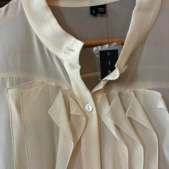 Theory Sheer Button Down Blouse - Picture 2 of 4